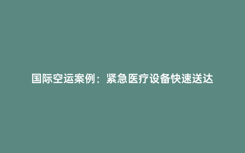 國際空運案例:緊急醫(yī)療設(shè)備快速送達