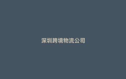 深圳跨境物流公司
