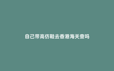 自己帶高仿鞋去香港海關查嗎