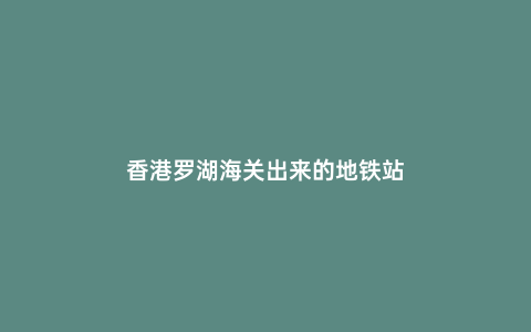 香港羅湖海關(guān)出來的地鐵站
