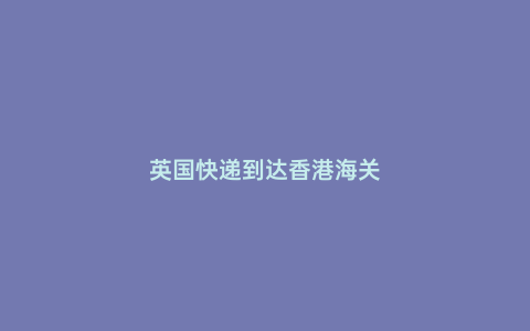 英國(guó)快遞到達(dá)香港海關(guān)