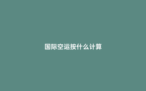 國(guó)際空運(yùn)按什么計(jì)算
