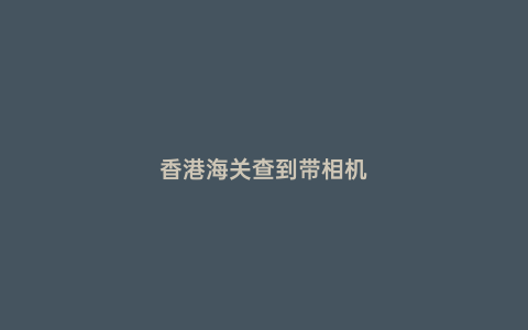 香港海關查到帶相機