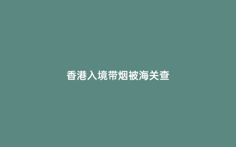 香港入境帶煙被海關查