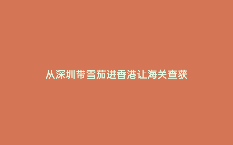 從深圳帶雪茄進(jìn)香港讓海關(guān)查獲