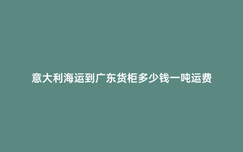 意大利海運到廣東貨柜多少錢一噸運費